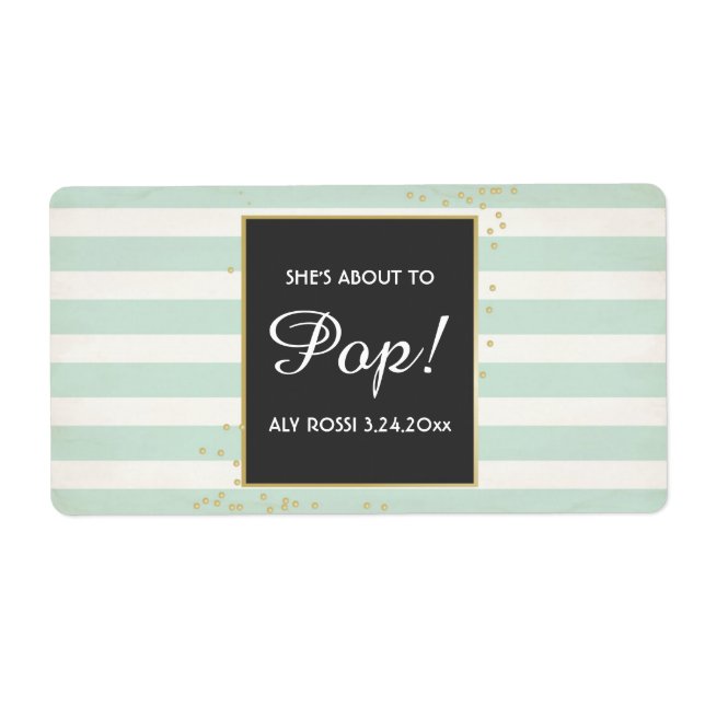 Etiqueta Garota chá de fraldas Mini Champagne Label (Frente)