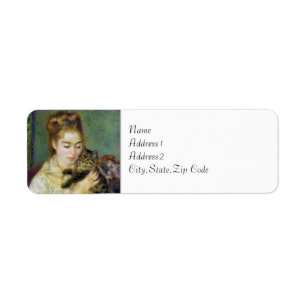 Etiqueta Garota com Gato por Renoir