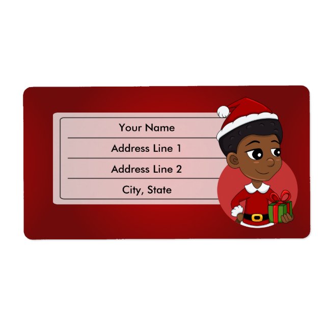 Etiqueta Garota de Natal com um desenho afro (Frente)