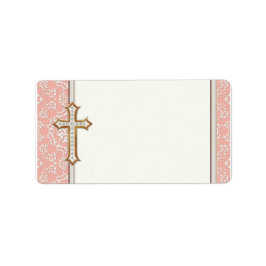 Etiqueta Garota Dourada da Primeira Comunhão do Ouro Cruzad