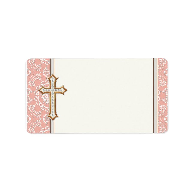 Etiqueta Garota Dourada da Primeira Comunhão do Ouro Cruzad (Frente)