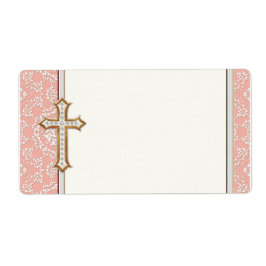 Etiqueta Garota Dourada da Primeira Comunhão do Ouro Cruzad