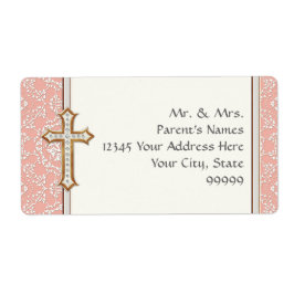 Etiqueta Garota Dourada da Primeira Comunhão do Ouro Cruzad