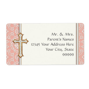 Etiqueta Garota Dourada da Primeira Comunhão do Ouro Cruzad