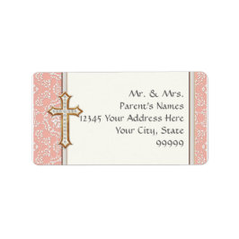 Etiqueta Garota Dourada da Primeira Comunhão do Ouro Cruzad