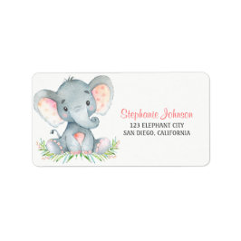 Etiqueta Garota Elefante de Aquarela