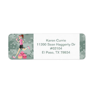 Etiqueta Garota Runner com rótulos de Cupcakes
