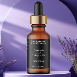 Etiqueta Garrafa Clássica Preta de Cosméticos