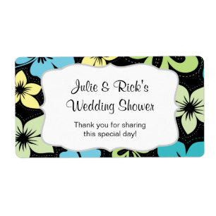 Etiqueta Garrafa d'água de Hibiscus Beach Luau - adapte-a!