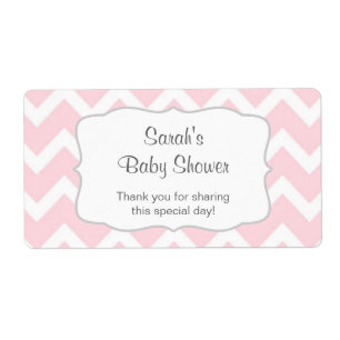 Etiqueta Garrafa de água Chevron rosa ou favor-nos a person