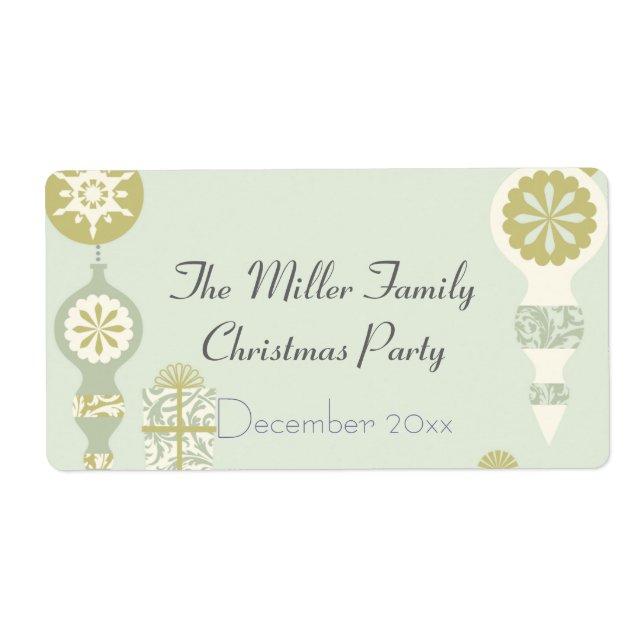 Etiqueta Garrafa de água de Natal elegante (Frente)