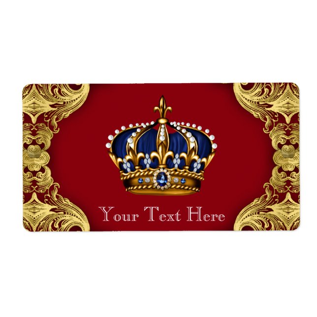 Etiqueta Garrafa de água do Príncipe Chá de fraldas (Frente)