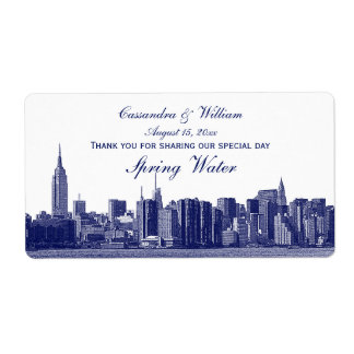 Etiqueta Garrafa de água embebida em linha branca (NYC Wide