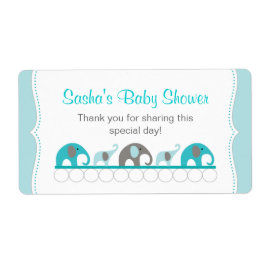 Etiqueta Garrafa de água ou Chá de elefante turquesa