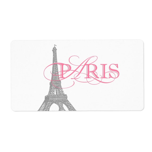 Etiqueta Garrafa de Água Rosa Paris (Frente)