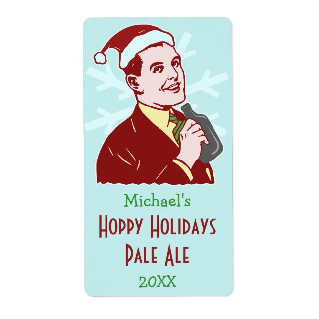 Etiqueta Garrafa de cerveja de Natal engraçado (Frente)
