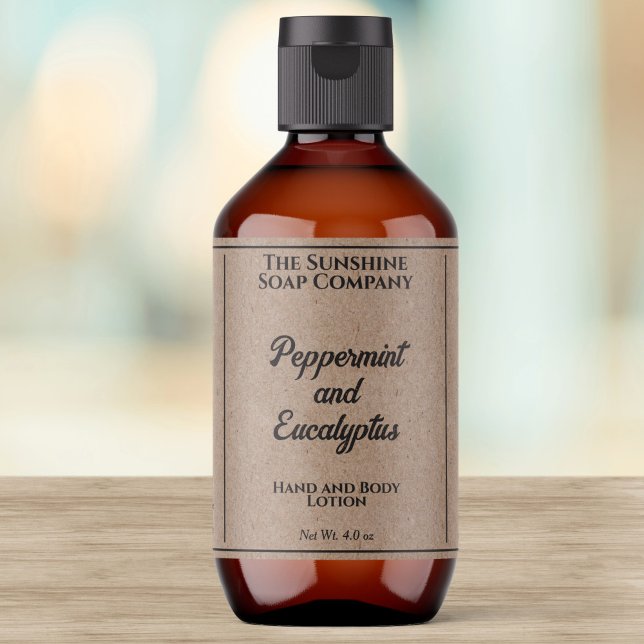 Etiqueta Garrafa de Cosméticos do Estilo de Papel Kraft (Criador carregado)