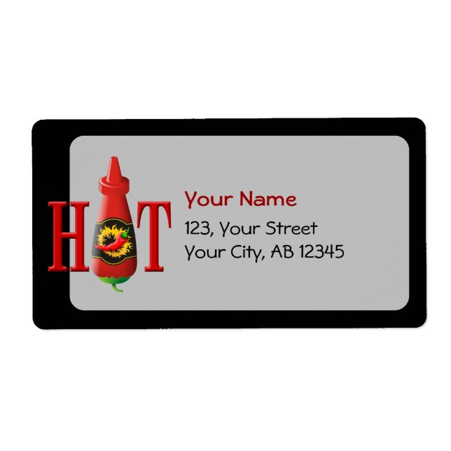 Etiqueta Garrafa de molho quente (Frente)