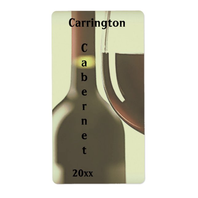 Etiqueta Garrafa de vinho e rótulo de vinho de vidro (Frente)
