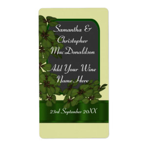 Etiqueta Garrafa de vinho verde irlandesa do casamento do