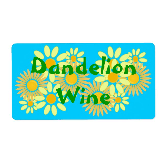 Etiqueta Garrafas de Vinho Dandelion caseiras (Frente)