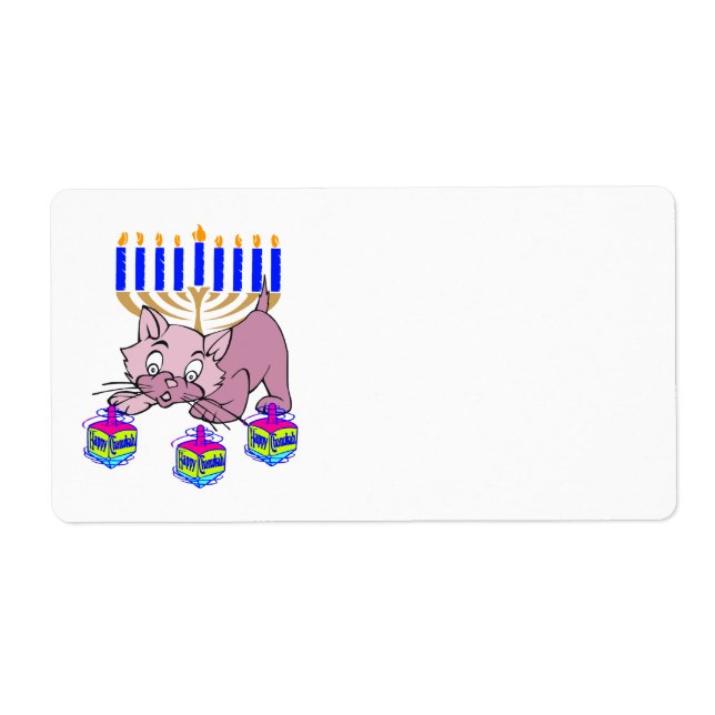 Etiqueta Gatinho Hanukkah (Frente)