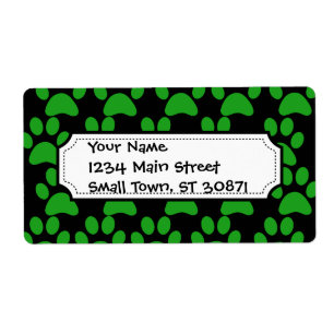 Etiqueta Gato de Cachorro Cachorro Bonito Imprime Preto Ver