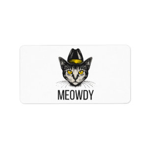 Etiqueta Gato Divertido Meowdy
