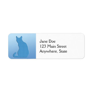 Etiqueta Gato Dotty - tons de azul