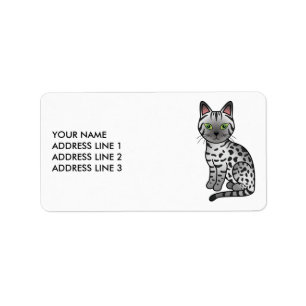 Etiqueta Gato e Texto Personalizado de Mau Egípcio de Prat