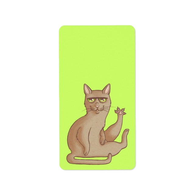 Etiqueta Gato Engraçado (Frente)