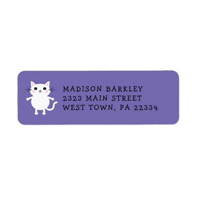 Etiqueta Gato Gato de Crianças (Frente)