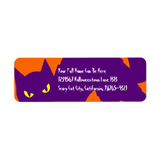 Etiqueta Gato Kitty Assustador de Halloween