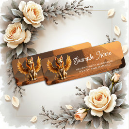 Etiqueta Gato Místico Asalado Esfinge - Arte Fantástica Egí