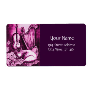 Etiqueta GATO MUSICAL, Púrpura Rosa, Fúchsia Branca