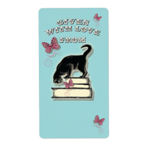 Etiqueta Gato nos livros dados com Bookplate do amor