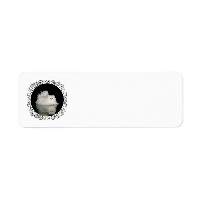 Etiqueta Gato Persa com Olhos Verde Jade (Frente)
