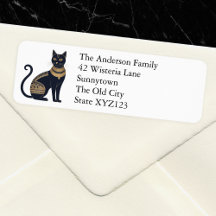 Gato Preto Egípcio Elegante Personalizado