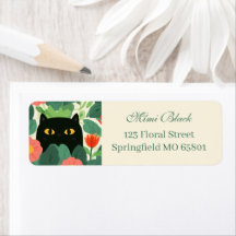 Gato Preto no Jardim de Flores Laranja Endereço de