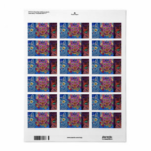 Etiqueta Gatos Decorativos de Louis Wain