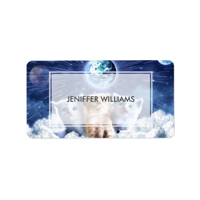 Etiqueta Gatos na nuvem (Frente)