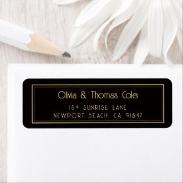 Etiqueta Gatsby Roaring 20s Prohibition Gold Return Address