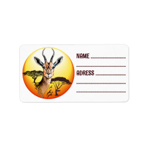 Etiqueta Gazelle African Antelope Wild Animal