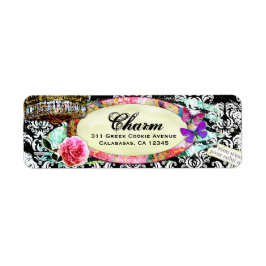 Etiqueta GC Shabby Vintage Charm Black Damask