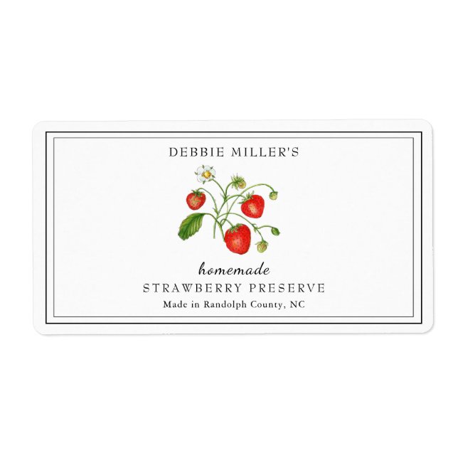 Etiqueta Geleia de Morango Aquarela (Frente)