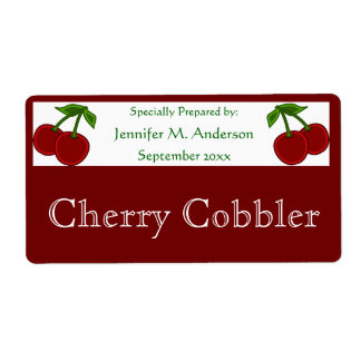 Etiqueta Gêmeas cerejas enquadradas na Comida vermelha case