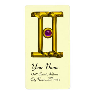 Etiqueta GEMINI ZODIAC ANIVERSÁRIO JOIA Roxo Alexandrite