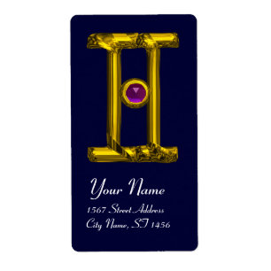 Etiqueta GEMINI ZODIAC BIRTHDAY JEWEL Purple Alexandrite