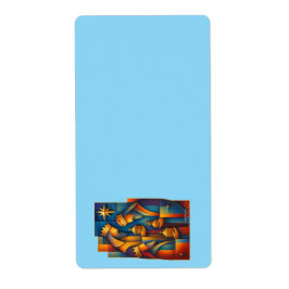 Etiqueta Geometric Magi - Three Wise Men Christmas Star Art