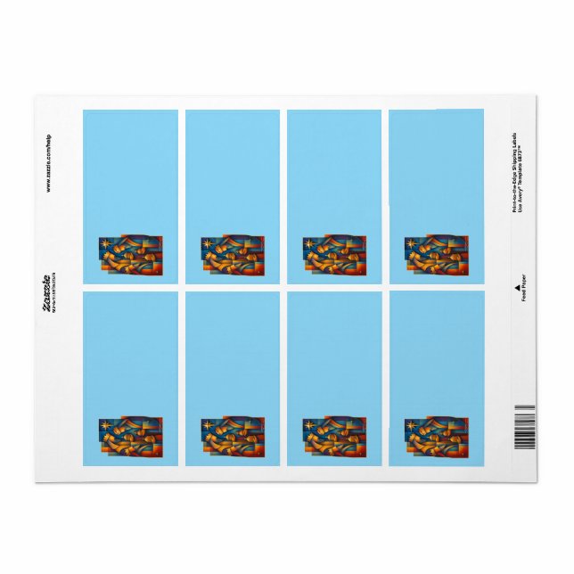 Etiqueta Geometric Magi - Three Wise Men Christmas Star Art (Folha completa)